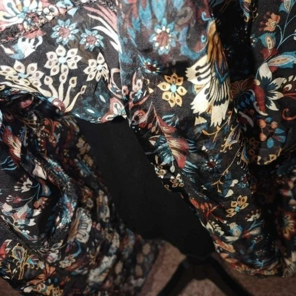 Elena Baldi Womens‎ XS Black Multicolor Dress Fairy Grunge Artsy Unique Elegant